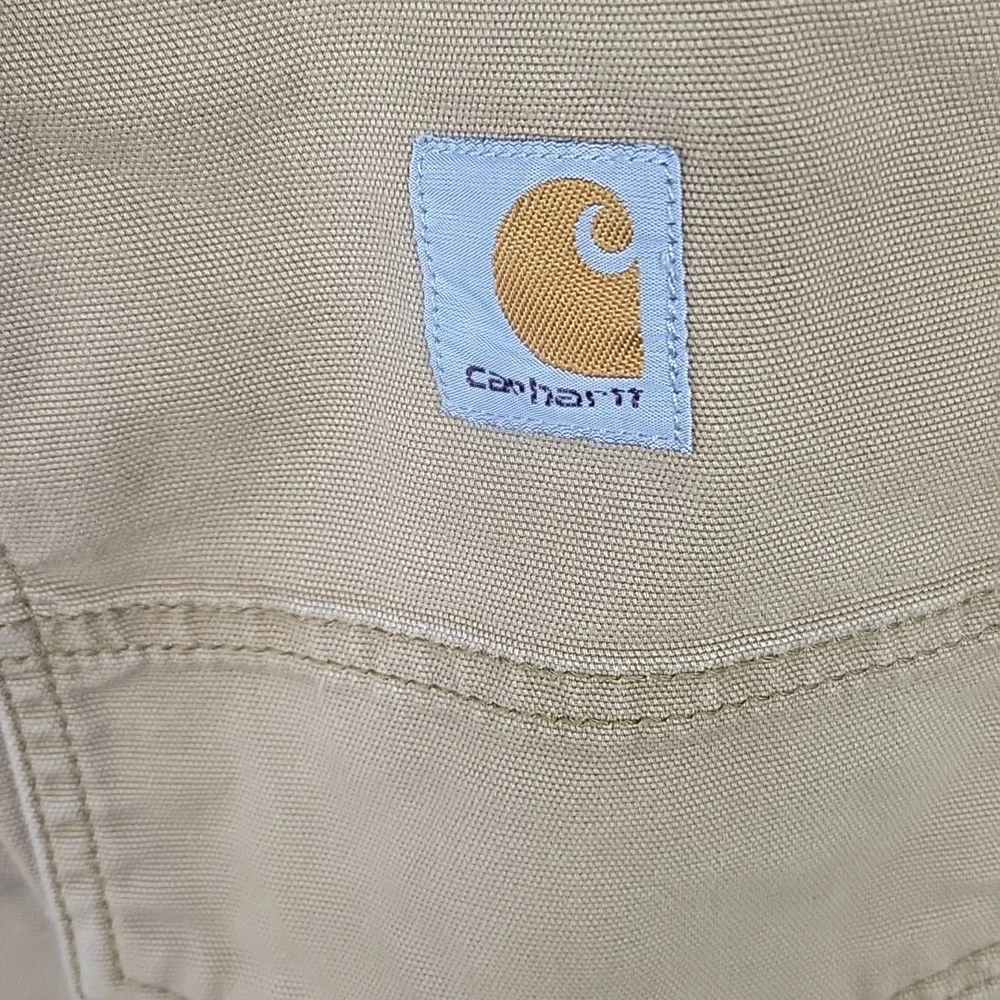 Carhartt Men's Khaki Canvas Flex Relaxed Fit Jeans‎ 38/30